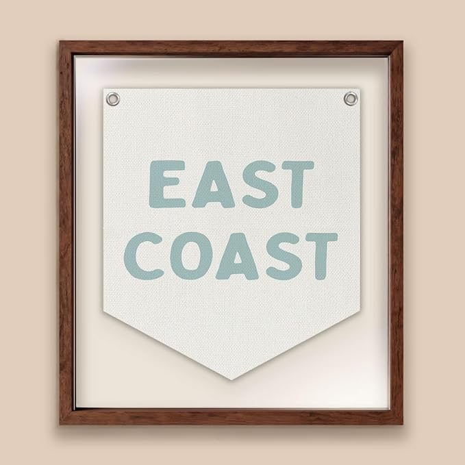Lacama Coastal Room Decor Wall Art, East Coast Banner, Blue Aesthetic Trendy Wall Hanging Banner Pennant Flag for Bedroom College Dorm Coastal Room,12.4x14