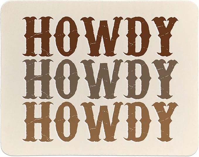 Rusenbao Western Mouse Pad, Western Desk Accessories, Howdy Small Mouse Pads for Desk, Non-Slip Rubber Base Mouse Pads for Wireless Mouse, Computers, Laptop, Office, 9.5x7.9 Inch