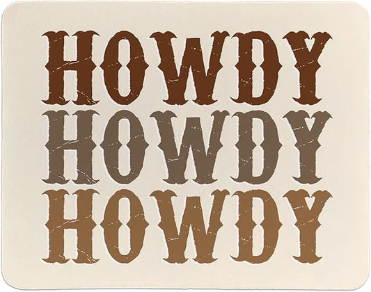 Rusenbao Western Mouse Pad, Western Desk Accessories, Howdy Small Mouse Pads for Desk, Non-Slip Rubber Base Mouse Pads for Wireless Mouse, Computers, Laptop, Office, 9.5x7.9 Inch