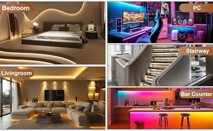 COB LED Strip Light, 16.4FT 12V Ice Blue Narrow Width 5mm Super Bright CRI 90+ Dotless LED Tape Light, 400LEDs/M Cuttable Flexible Light Strip for Indoor Home Christmas Decor (No Power Supply)