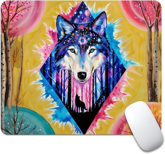 Blue Wolf Texture Mouse pad, Square Waterproof and Anti Slip Mouse pad for Office laptops
