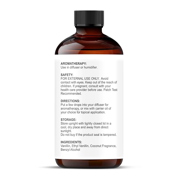 Majestic Pure Essential Oil with Glass Dropper - 100% Pure and Natural - Essential Oils for Diffuser, Aromatherapy, Soap and Candle Making, Coconut Vanilla Essential Oil, Coconut Vanilla Oil, 2 Fl Oz