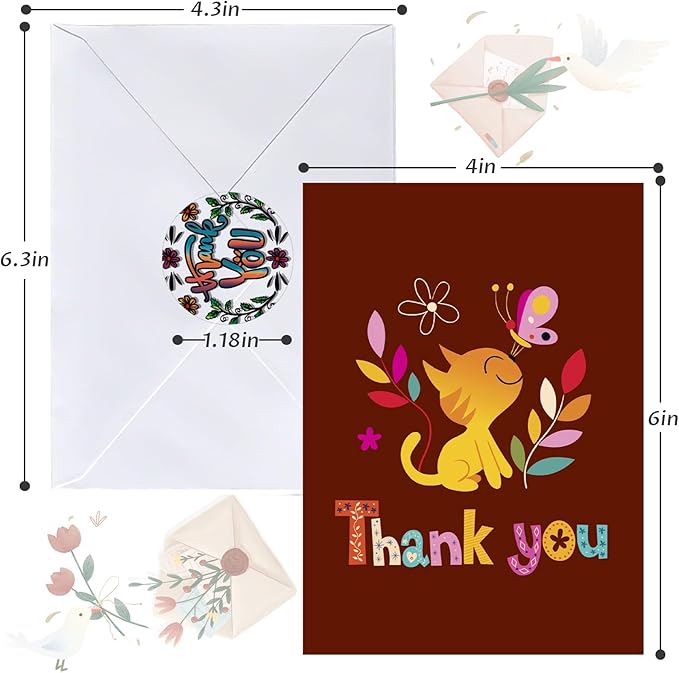 64 Pack All Occasion Cards Assortment Box with Envelopes & Stickers, 4×6 Inch Assorted Blank Greeting Cards for Birthday, Holiday, Love, Anniversary, Thinking of You, Thank You Cards