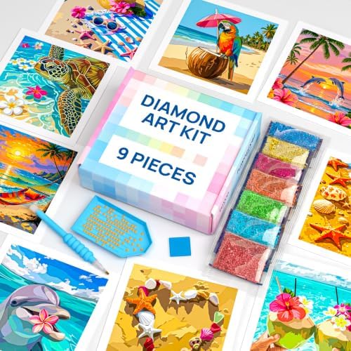 LuwoArte 9 Pack Summer Beach Diamond Art Kits for Adults Beginners by LuwoArte