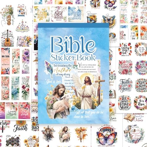 PRSTINCOL Bible Verse Stickers Book, 28 Pages 353 Pcs Religious Scripture Journaling Supplies for Women Water Bottles Journals - Image 2