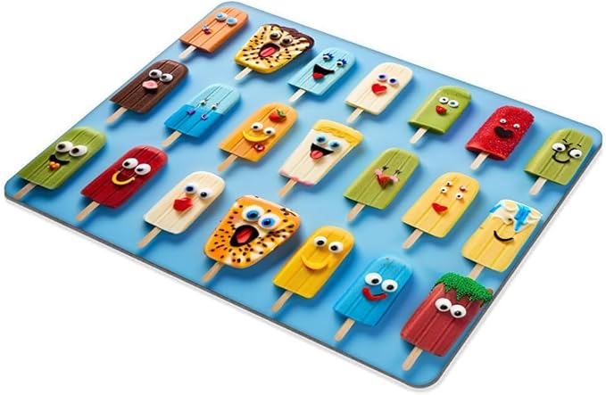 Square Mouse Pad Monster Ice Cream,Gaming Mouse Pads for Desk,Soft Computer Waterproof Non-Slip Mouse Mat