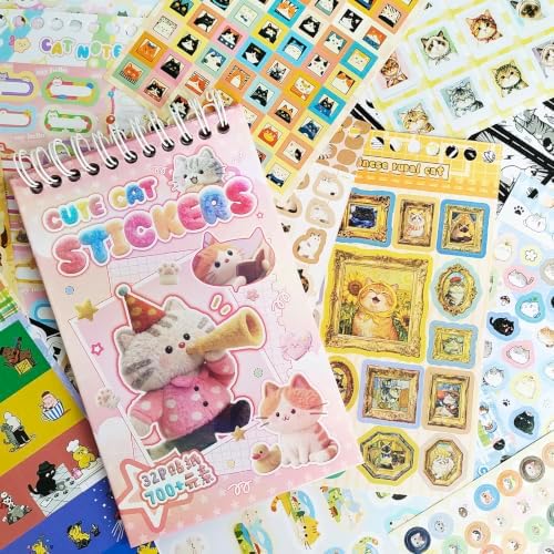 Japanese Stickers for Journaling Supplies,Kawaii Kitten Scrapbook Stickers - Image 3