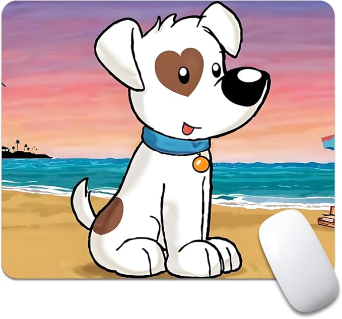 White Dog Texture Mouse pad, Square Waterproof and Anti Slip Mouse pad for Office laptops