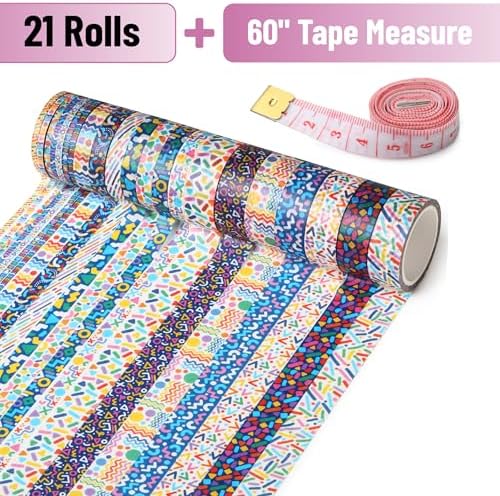 Mr. Pen- Washi Tape Set, 21 Rolls, Assorted Sizes, 5 Yards/Roll - Image 2