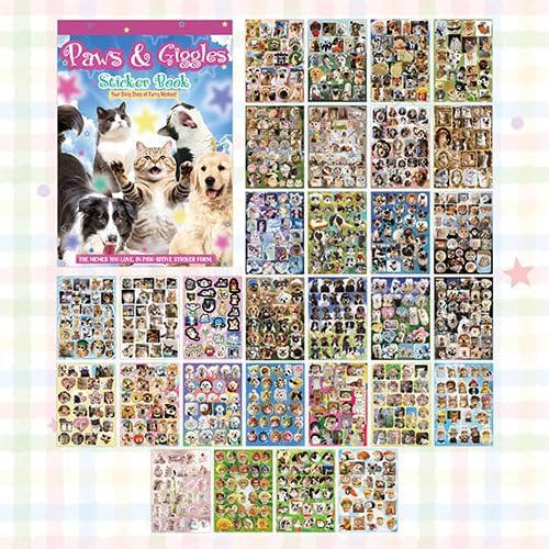 Cat Sticker Book - 1000+ Stickers, 34 Sheets of Cat & Dog Aesthetic Stickers for Scrapbooking, Journaling, Kawaii Planner | Cat Sticker Book with Meme Stickers,Glossy, Matte & Textured Finishes - Image 5