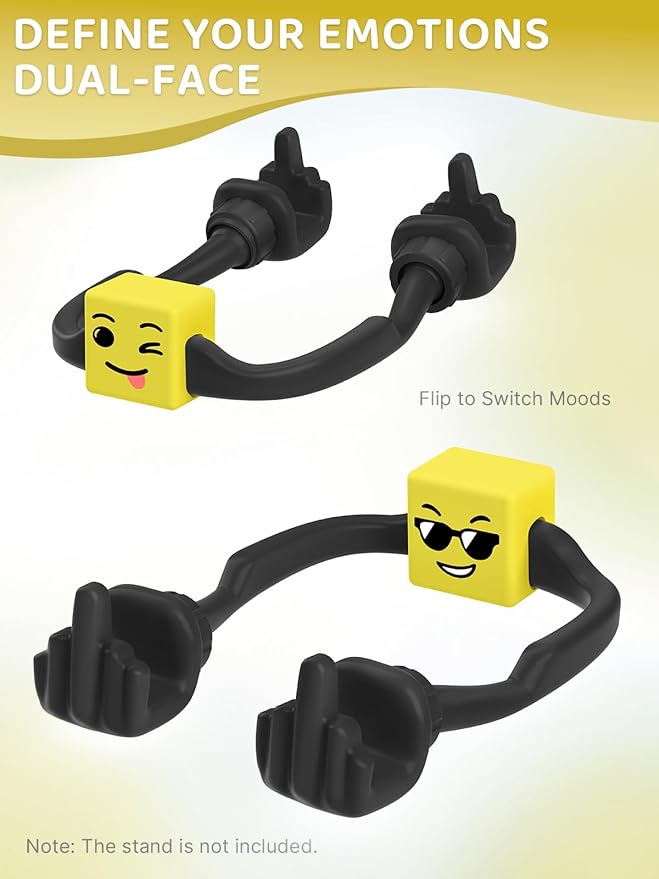 Stocking Stuffers for Teens Boys Adults Phone Stand: Cell Phone Holder for Desk with Mood Cube Gag Gifts for Men Women Husband Dad Teenage Kids Funny Cool Gadget White Elephant Gifts for Christmas