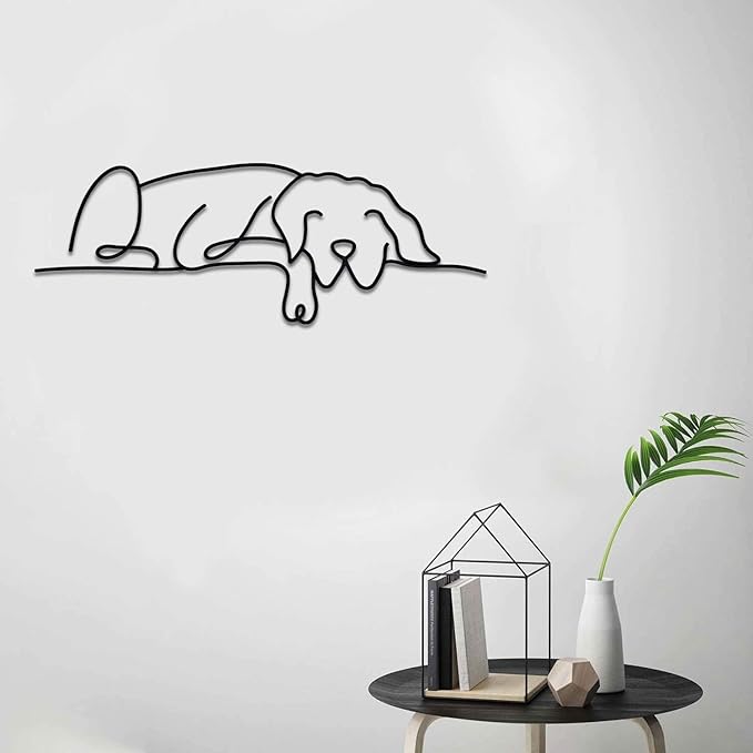 Matani Metal Dog Wall Decor | Minimalist Room & Living Room Wall Decor (Sleeping Labrador)