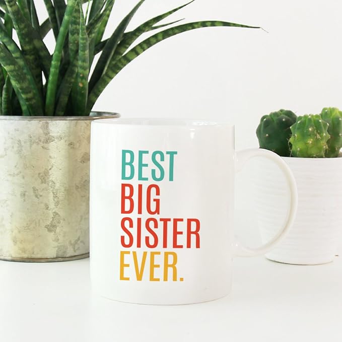 Andaz Press 11oz. Coffee Mug Birthday Gift, Best Big Sister Ever, 1-Pack