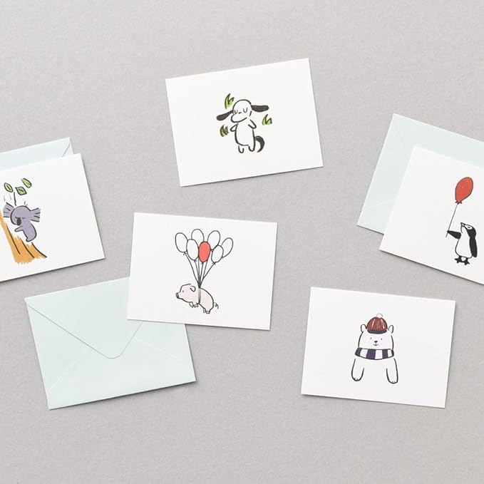 Monolike Message Buddy Card - Mix 40 Mini Single cards, 20 envelopes Package