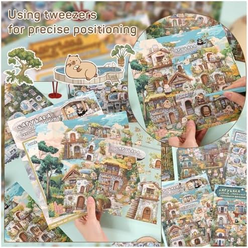 Girls DIY Miniature 3D Scene Stickers, 4 Sets, for Crafts and Scrapbooking - Image 4