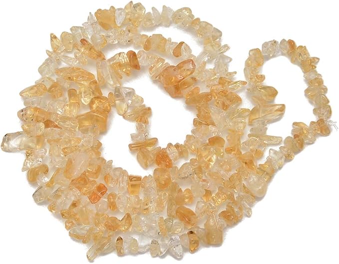 Gemstone Chips Natural Citrine 3-5mm Healing Crystals Waist Bracelets Necklace Kit Irregular Stone DIY Crafts Design Jewelry Making Approxi 32 inch