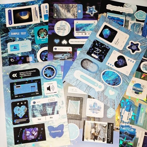 200+ Kawaii Scrapbook Japanese Stickers Book,20 Sheets Korean INS Style Stickers for Journaling,Kawaii Japanese Stickers Book for Junk Journal,Bullet Journaling,Planner,DIY Craft(Minimalist Style 1) - Image 3
