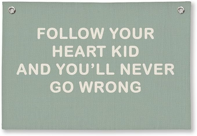 Boy Nursery Decor, Inspirational Wall Decor Hanging Linen Banner,Playroom Navy Blue Motivational Wall Flag for Kids Boys Room Playroom Nursery Wall Art, 20x30 Inch