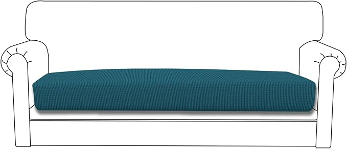 Easy-Going Stretch Cushion Cover Sofa Cushion Furniture Protector Sofa Seat Sofa slipcover Sofa Cover Soft Flexibility with Elastic Bottom(Sofa Cushion, Peacock Blue)