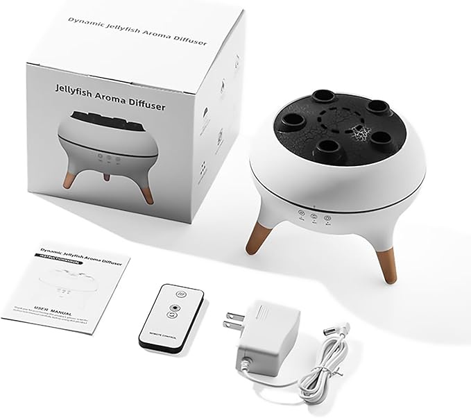 Dynamic Jellyfish Diffuser Humidifier, 7 Colors LED Lights 250ml Essential Oil Diffuser,Remote Control Humidifier for Bedroom & Office