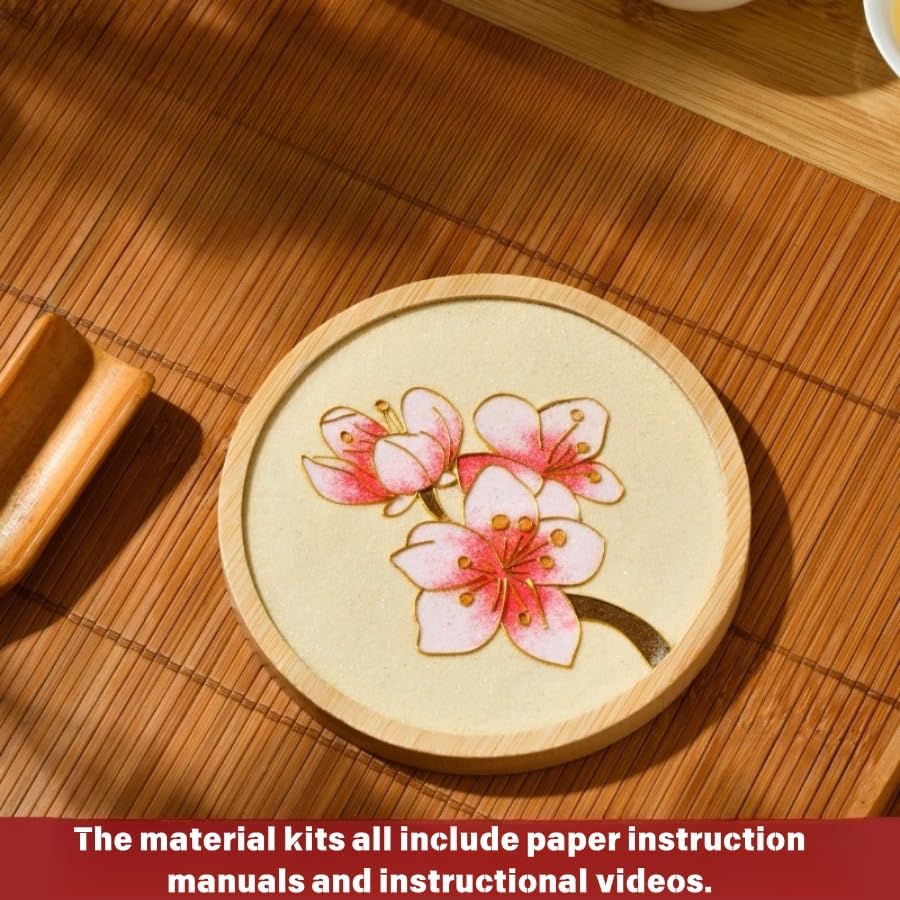 DIY Coaster Craft Kits, Cloisonne Filigree Enamel Art Painting Crafts Coasters Starter Kit, DIY Craft Coasters Supplies for Adults, Hobby for Adults Women Elderly, Handmade Home Decor Gifts - Image 4
