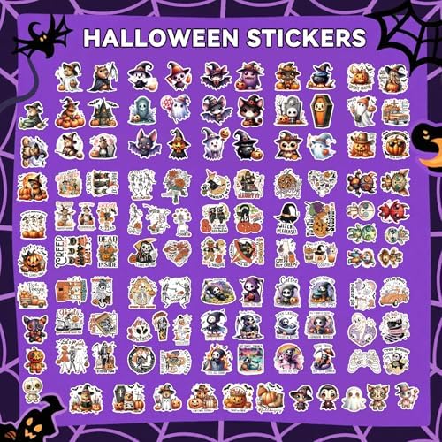 131 Pcs Cute Spooky Halloween Stickers for Journaling & Scrapbooking – Vintage Aesthetic Matte Planner Decals, No-Residue Craft Supplies for Adults, Teens & Junk Journal Lovers - Image 2