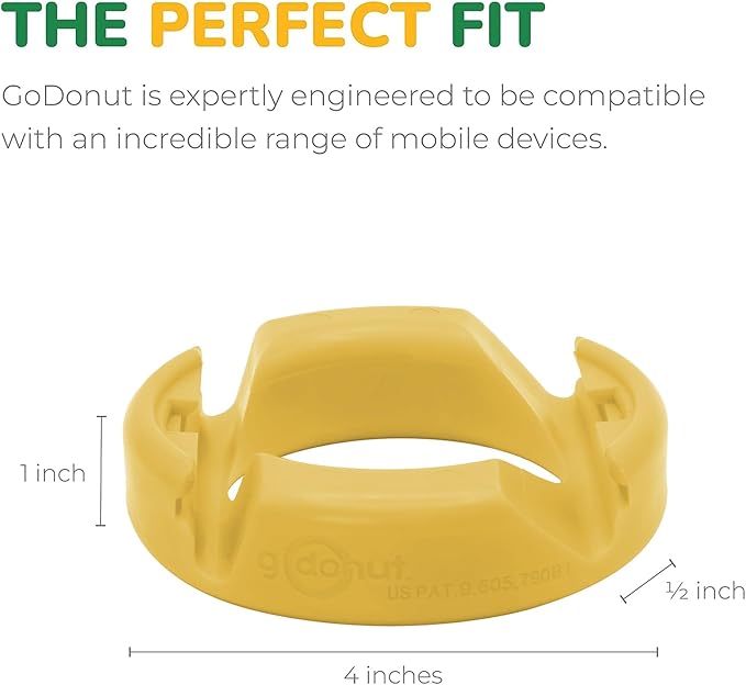 GoDonut – Phone Stand Original – Cell Phone Holder + Tablet Stand Desk Organizer – Compatible with Tablet, iPhone 17 16 15 14 Pro Max, Android & Most Smartphones - Yellow