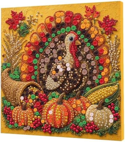Framed Button Art Kit 11.8" DIY Mosaic Craft for Adults(Turkey) by Unknown