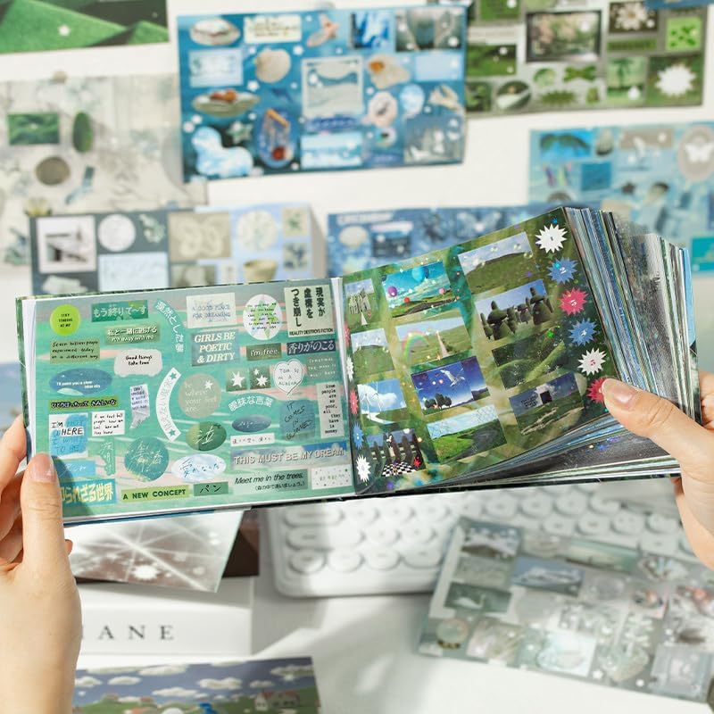 72 Sheets Japanese Sticker Book for Scrapbook Junk Journal (Lightdream) by Unknown