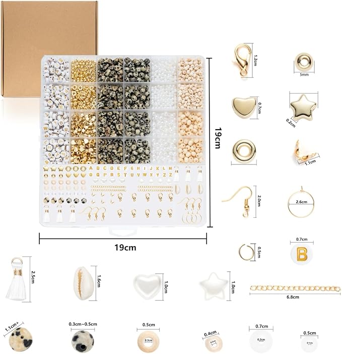 Xylise Jewelry Making Supplies Kit Natural Stone Beads for Irregular Natural Stone with for DIY Craft Bracelet Necklace Earrings for Adults (Variegated)