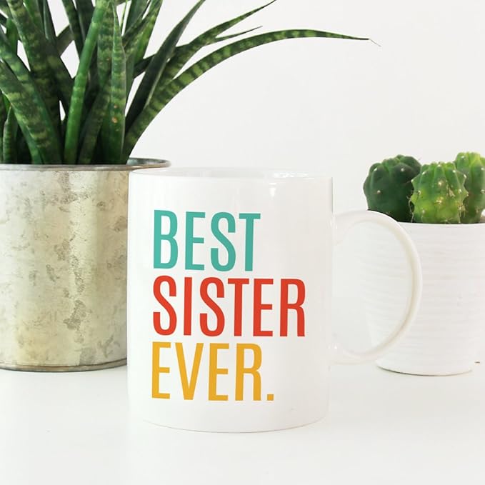 Andaz Press 11oz. Coffee Mug Birthday Gift, Best Sister Ever, 1-Pack