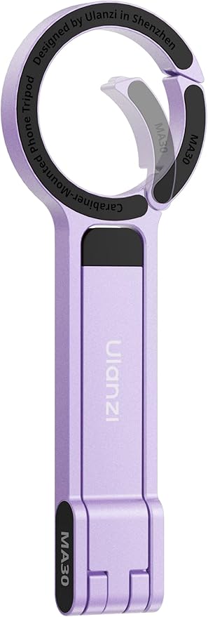 ULANZI MA30 Magnetic Phone Tripod Stand for iPhone, Aluminium Maglock Smartphone Mini Tripod Pocket Cell Phone Stand Strong Magnet Compatible with iPhone 17 16 15 14 13 12 Series, Lavender