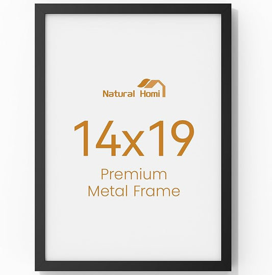 14x19 Aluminum Metal Picture Frame with Tempered Glass,Black Poster Frame 14 x 19 for Wall Gallery Photo Puzzles Artwork Frames 14 x 19 to Wall Mount Horizontal or Vertical