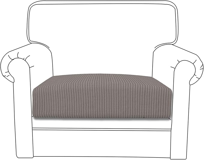 Easy-Going Stretch Cushion Cover Sofa Cushion Furniture Protector Sofa Seat Sofa slipcover Sofa Cover Soft Flexibility with Elastic Bottom(Chiar Cushion,Taupe)