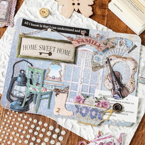 Mayplous 2-Pack Vintage Scrapbook Sticker Set – Sewing Themed Die-Cut Decal & Journal Stickers with Cord, Bowknot & Button for Junk Journals, Handicrafts & Decoupage (Michelle) - Image 5