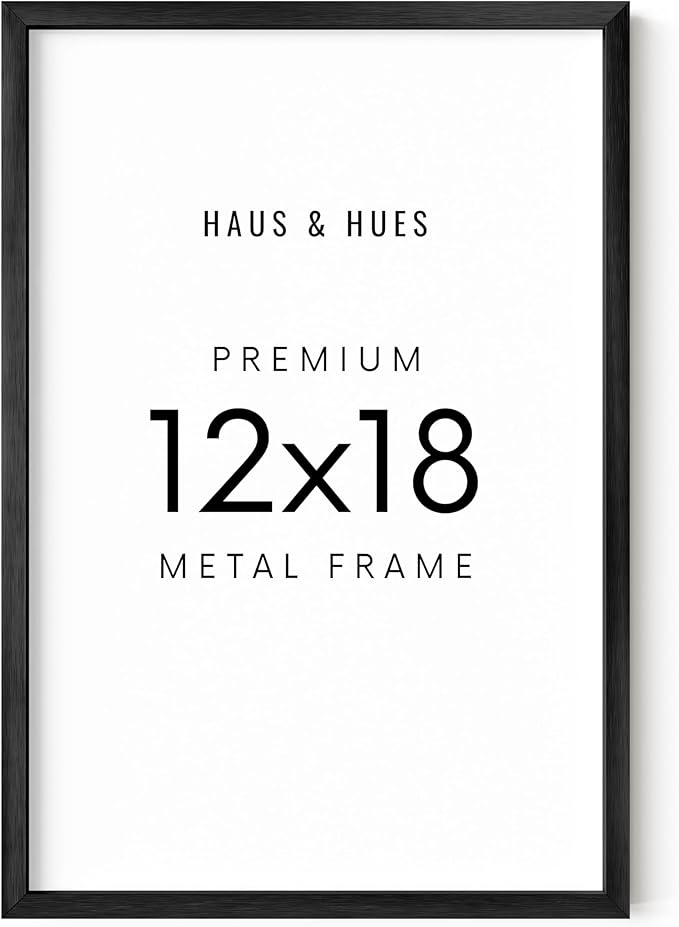 HAUS AND HUES 12x18 Black Metal Picture Frame - Features Premium Aluminum & Hanging Hardware, Shatterproof Plexiglass - Ideal for Home, Room, Office (12x18 in, Black, Set of 1)