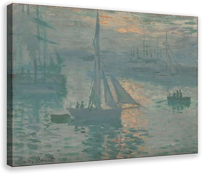 CFIOZYOS 40+ Monet Famous Print Posters Sunrise (Marine) by Claude Monet Impressionism Canvas Art Poster And Wall Art Picture Print Modern Family Bedroom Decor Posters Frame 16×24inch(40×60cm)