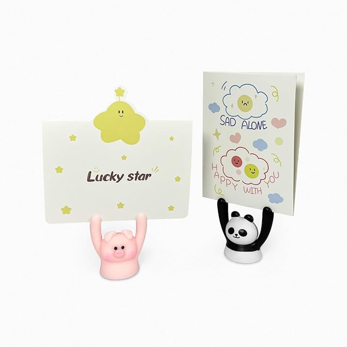 Geiomoo Mini Resin Gifts with Greeting Cards, Cute Embellishments Ornament Set for Craft Party Decor (24 Pack+30 Pcs Cards)