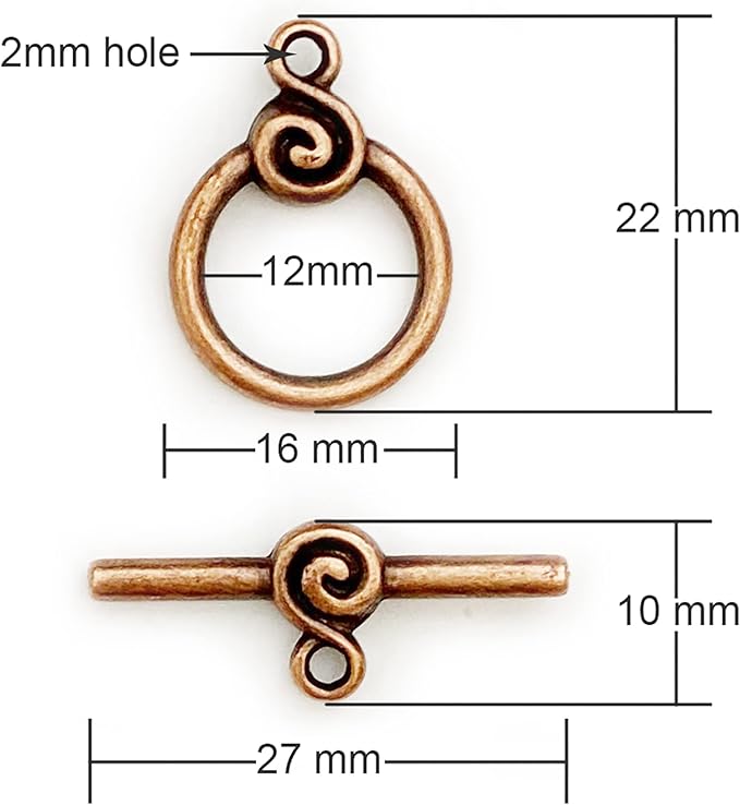 Heather's cf Copper Jewelry Clasps Toggle Clasp Bulk Clasps for Jewelry Making kit 23 Set