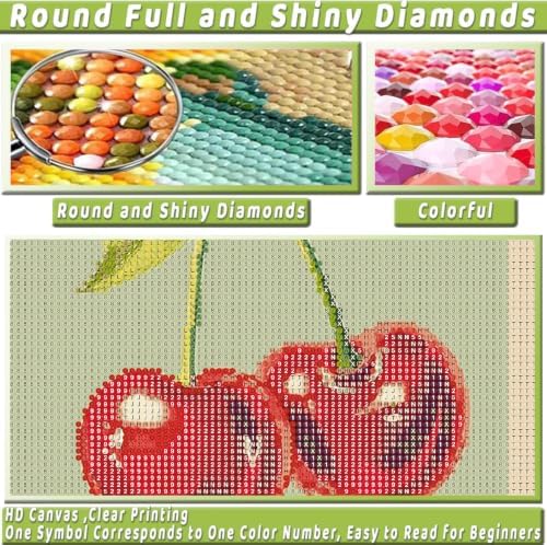 Pink Fruit Diamond Art Kits for Adults Cherry Diamond Painting Kit Beginner - Image 6