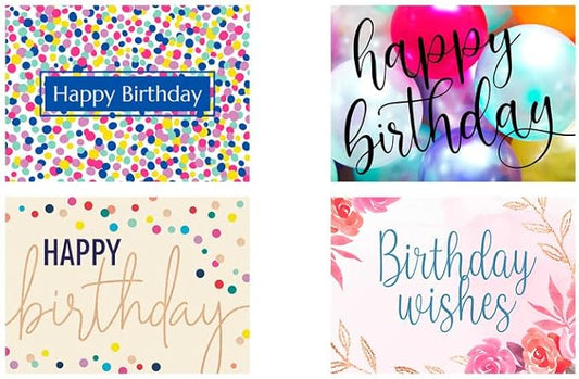 CEO Cards - Birthday Greeting Card Assortment, 4 Card Designs, 5x7 Inches, 25 Cards & 26 White Envelopes (VP2101)