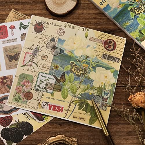 537pcs Vintage Washi Stickers and Papers for Scrapbooking, Ephemera Book for Journaling with Botanical Sticker and Scrapbook Decoupage Paper for Bullet Junk Journal, Scrapbooking Supplies for Adults - Image 6