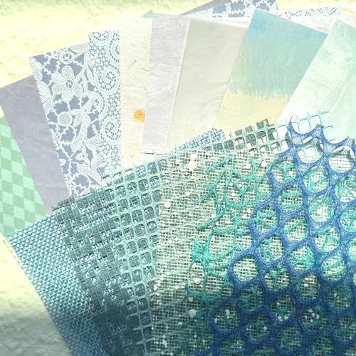 Aromoty 15 sheets Handmade Scrapbook Paper Craft Mesh Fabric Scrapbooking Supplies Aesthetic Morandi Textured Special Paper Mix for Junk Journal Journaling DIY Materials, 5.1x7.02 inches by Aromoty