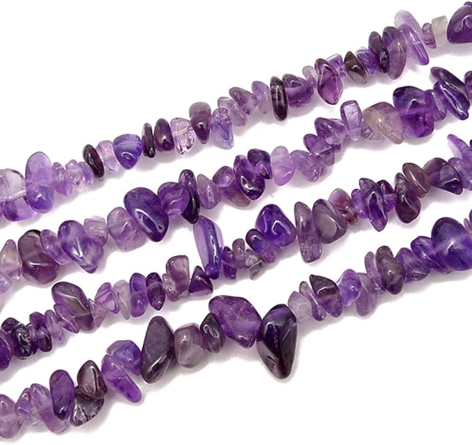 Gemstone Chips Natural Amethyst 3-5mm Healing Crystals Waist Bracelets Necklace Kit Irregular Stone DIY Crafts Design Jewelry Making Approxi 32 inch