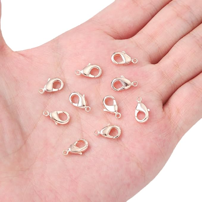 Rose Gold Plated Lobster Clasps Non Tarnish 12mm 20pcs for Jewelry Making Findings