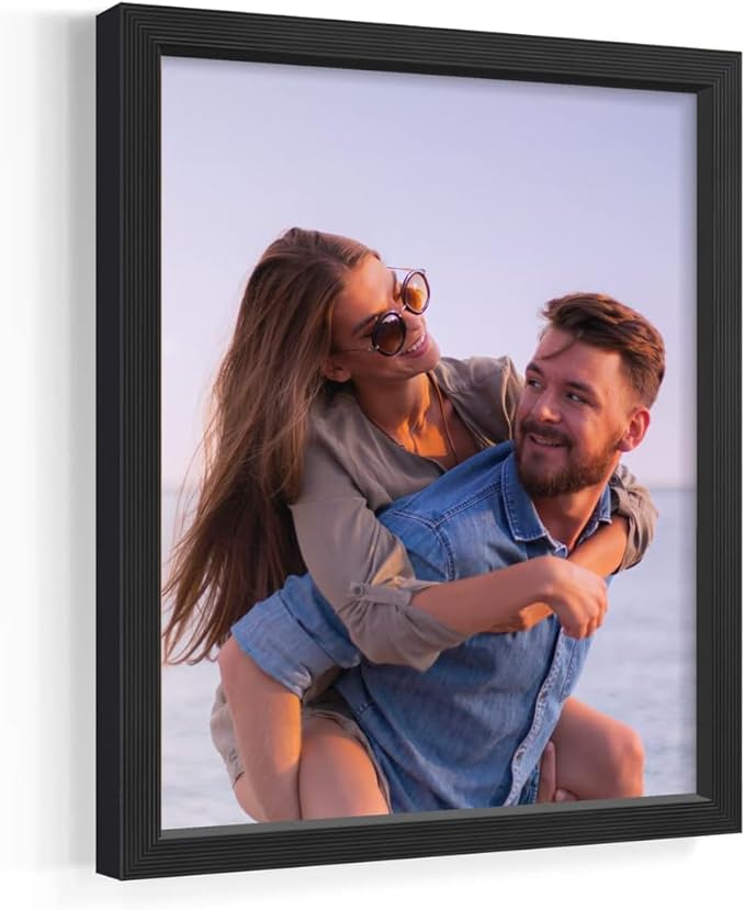 Renditions Gallery 11X14 Custom Photo Prints with Real Wood Picture Frames. Create Personalized Photos with Peel & Stick Photo Frames. Single, Black Frame