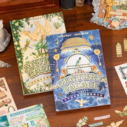 Vintage Sticker Books - 60 Sheets European Aesthetic Die-Cut Stickers with Matte & Tactile Finishes for Junk Journaling, Scrapbooking & Planner Decoration by JUNKJWBZ%7CPeelStickInspir