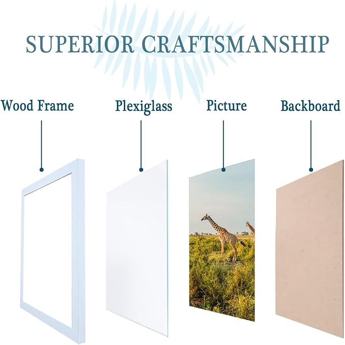 8.5x11 Picture Frame white Set of 3, Certificate Frame Poster and Photo frame, Horizontal and Vertical Formats for Wall or Tabletop, 8.5x11 Frame with Shatter Resistant Plexiglass, best gift