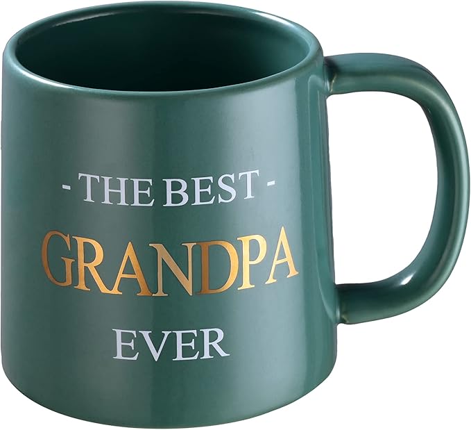 Miicol Funny Coffee Mug 16 oz, Large Ceramic Tea Mug, Gift Idea for Grandpa, Men, Cute Office Coffee Cup, Cyan Tea Cup, Unique Gift for Birthday, Christmas