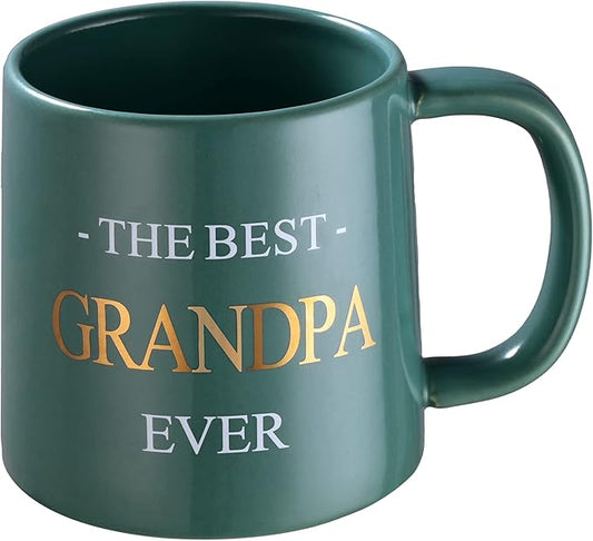 Miicol Funny Coffee Mug 16 oz, Large Ceramic Tea Mug, Gift Idea for Grandpa, Men, Cute Office Coffee Cup, Cyan Tea Cup, Unique Gift for Birthday, Christmas